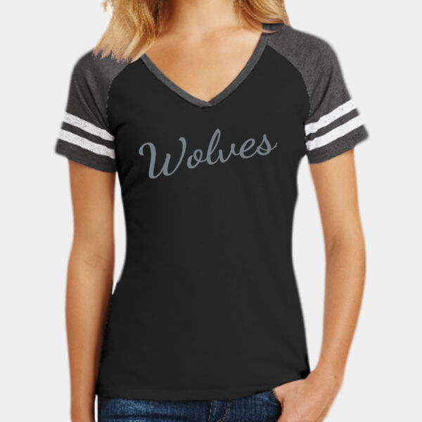 GLITTER LOGO - Women's Game V Neck Tee Thumbnail