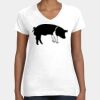 Women's Fine Jersey V-Neck Tee Thumbnail