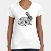 Women's Fine Jersey V-Neck Tee Thumbnail