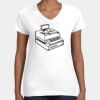 Women's Fine Jersey V-Neck Tee Thumbnail
