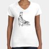 Women's Fine Jersey V-Neck Tee Thumbnail