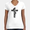 Women's Fine Jersey V-Neck Tee Thumbnail