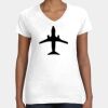 Women's Fine Jersey V-Neck Tee Thumbnail