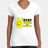 Women's Fine Jersey V-Neck Tee Thumbnail