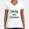 Women's Fine Jersey V-Neck Tee Thumbnail